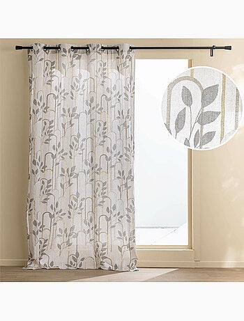 Rideau à œillets – Polycoton imprimé métallisé – Modèle Roseris