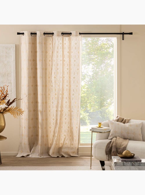 Rideau à œillets – Polycoton métallisé doré – ONDINE - Kiabi