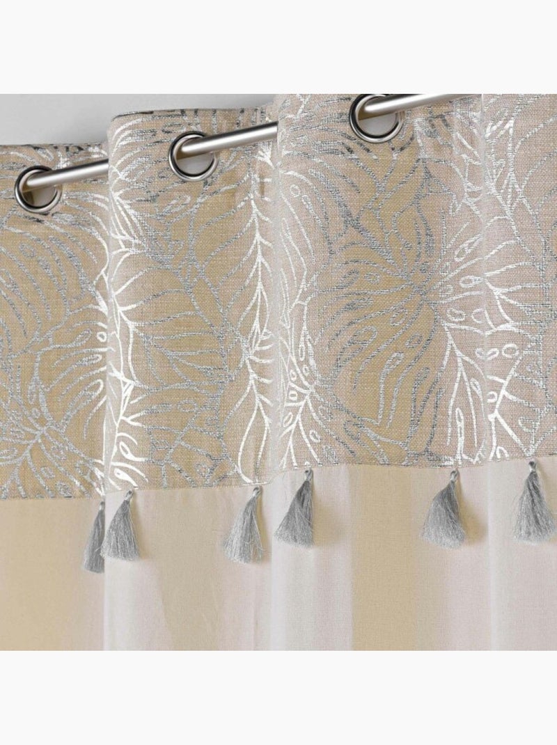 Rideau à Œillets – Polycoton – Solea Argent - Kiabi