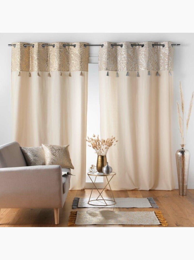 Rideau à Œillets – Polycoton – Solea Argent - Kiabi