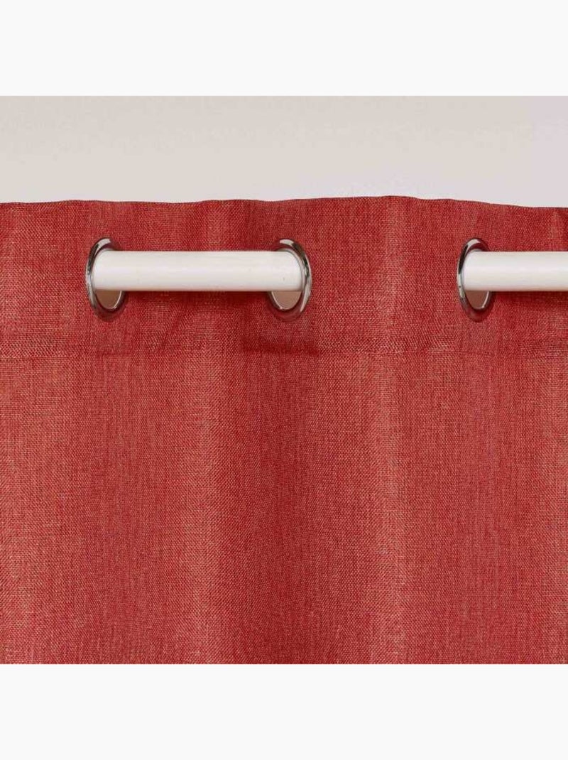 Rideau a oeillets polyester + fils métallisés Zeline Terracotta - Kiabi