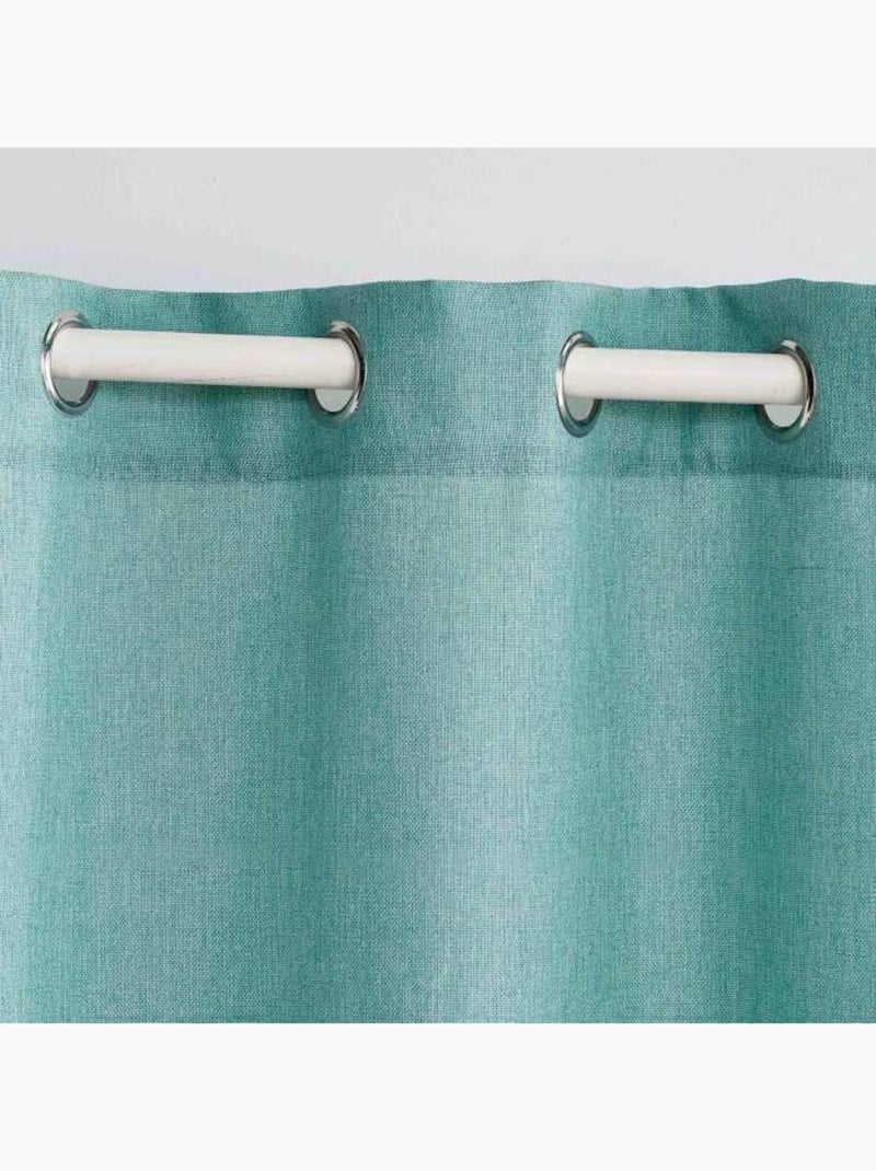 Rideau a oeillets polyester + fils métallisés Zeline Vert Sauge - Kiabi