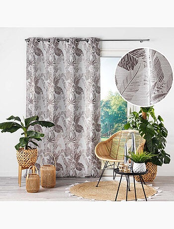 Rideau a oeillets polyester imprime bully