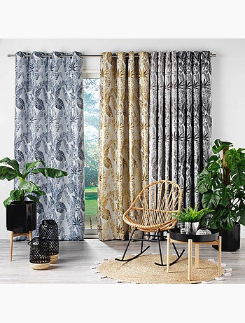 Rideau a oeillets polyester imprime bully