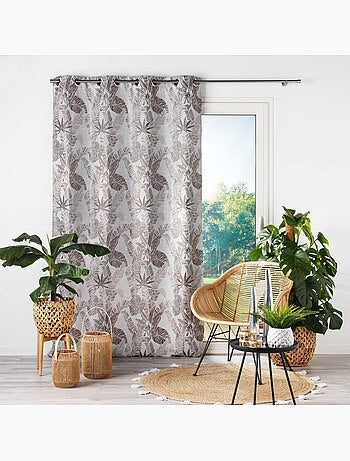 Rideau a oeillets polyester imprime bully