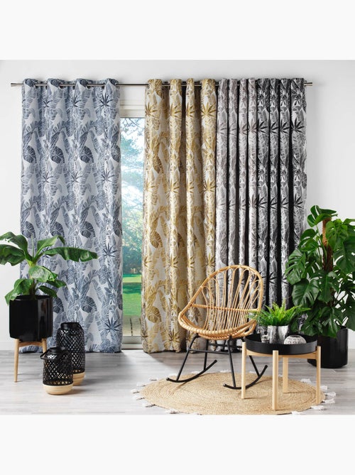 Rideau a oeillets polyester imprime bully - Kiabi