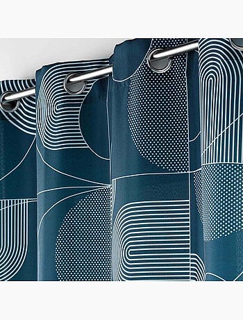 Rideau a oeillets polyester imprime Esquisse