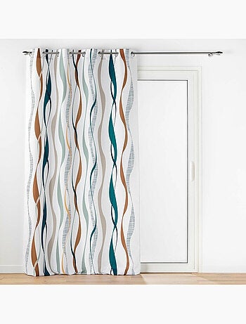 Rideau a oeillets polyester imprime Lisana