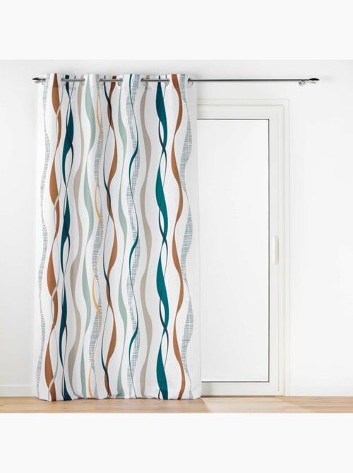 Rideau a oeillets polyester imprime Lisana - Kiabi