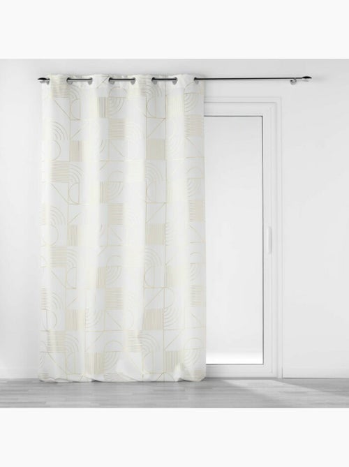 Rideau a œillets polyester imprimé métallisé - Lineor - Kiabi