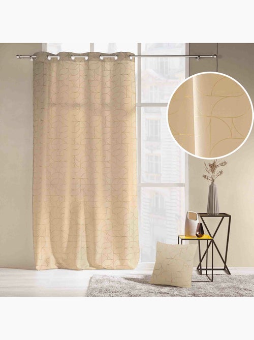 Rideau a oeillets polyester imprime metallisé Louxor - Kiabi