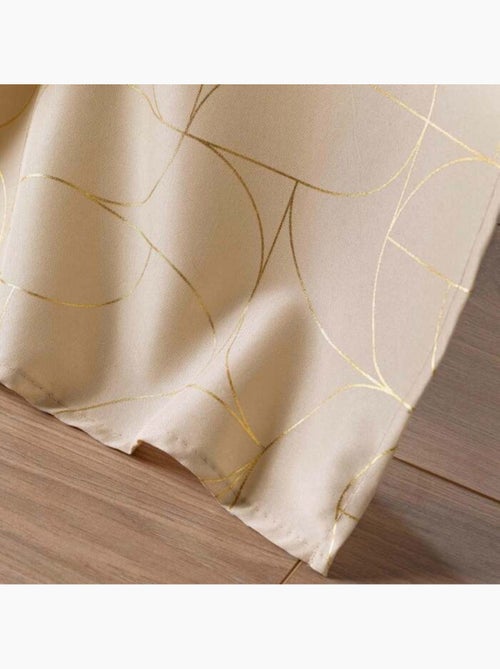 Rideau a oeillets polyester imprime metallisé Louxor - Kiabi