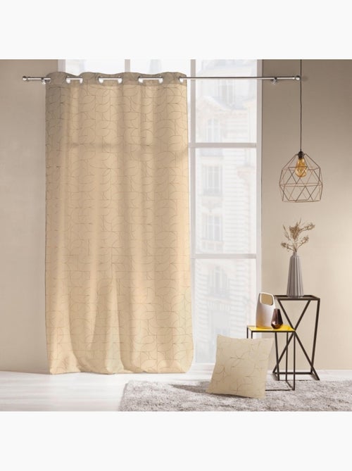 Rideau a oeillets polyester imprime metallisé Louxor - Kiabi