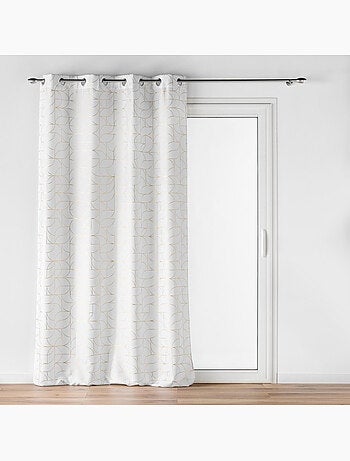 Rideau a oeillets polyester imprime metallisé Louxor