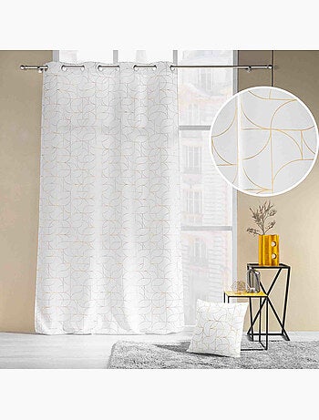 Rideau a oeillets polyester imprime metallisé Louxor