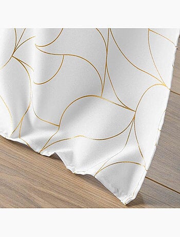 Rideau a oeillets polyester imprime metallisé Louxor