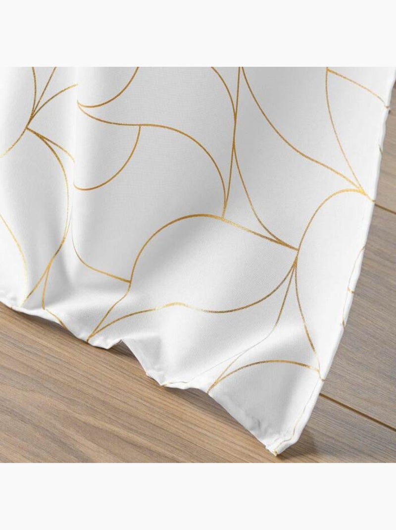 Rideau a oeillets polyester imprime metallisé Louxor Blanc - Kiabi