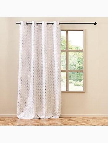 Rideau a oeillets polyester imprimé metallisé Piana