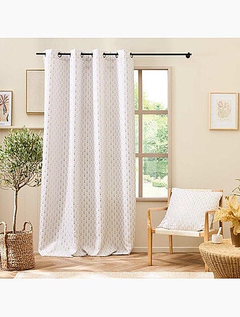 Rideau a oeillets polyester imprimé metallisé Piana