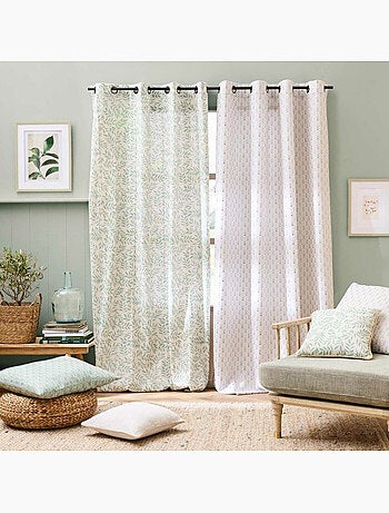 Rideau a oeillets polyester imprimé metallisé Piana