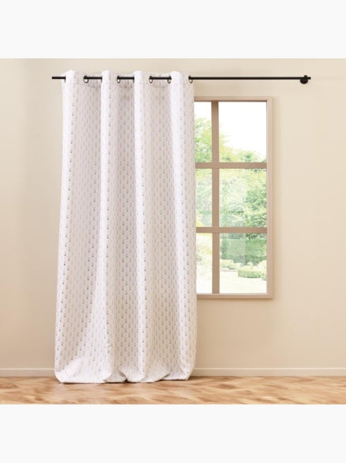 Rideau a oeillets polyester imprimé metallisé Piana - Kiabi