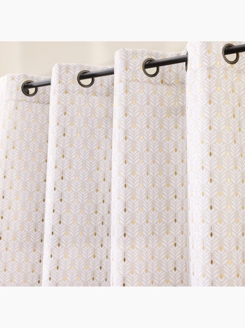 Rideau a oeillets polyester imprimé metallisé Piana - Kiabi