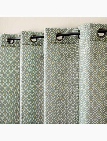 Rideau a oeillets polyester imprimé metallisé Piana