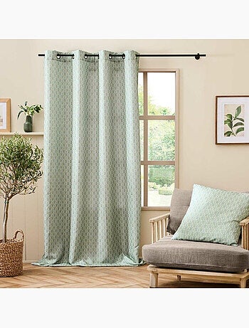 Rideau a oeillets polyester imprimé metallisé Piana