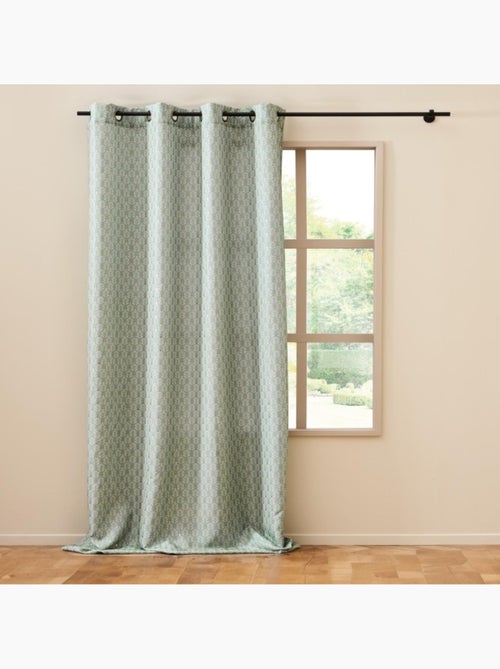 Rideau a oeillets polyester imprimé metallisé Piana - Kiabi