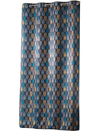 Rideau a oeillets polyester imprime Palpito Anthracite 140 x 260 cm