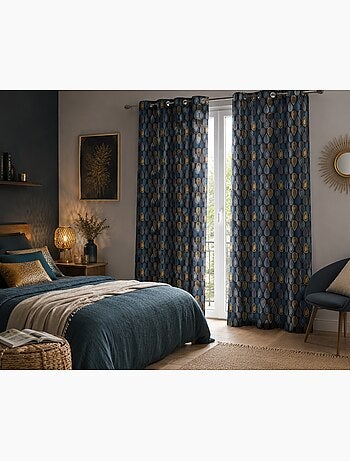 Rideau a oeillets polyester imprime palpito