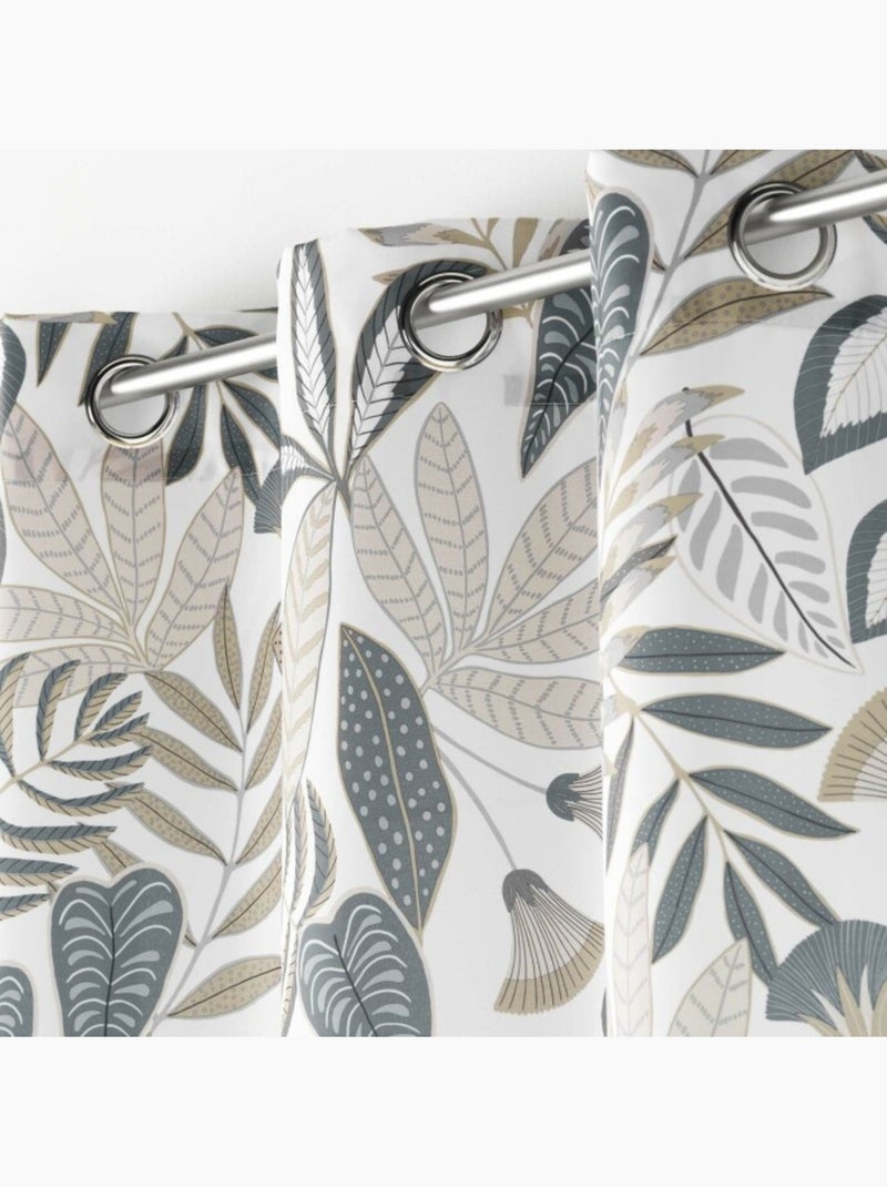 Rideau a oeillets polyester imprimé Tilda Blanc - Kiabi