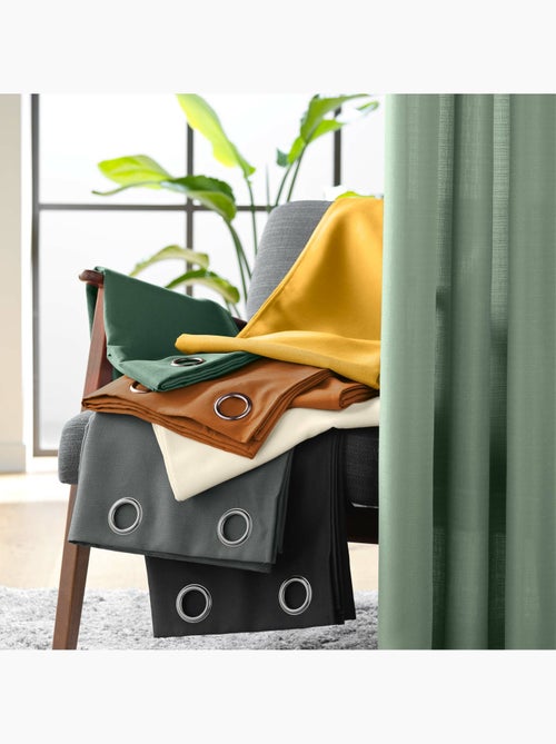 Rideau à œillets – Polyester satiné - Uni Soline - Kiabi