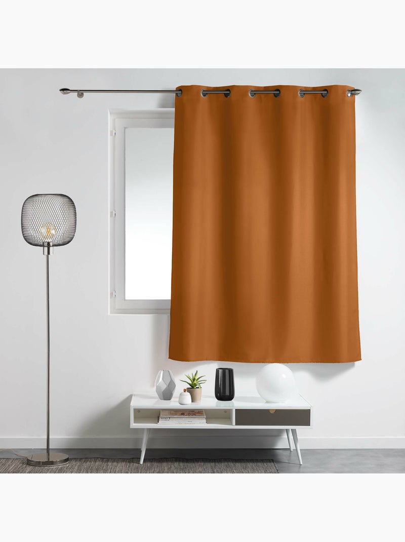 Rideau à œillets – polyester uni - Spécial petite hauteur - Essentiel Camel - Kiabi
