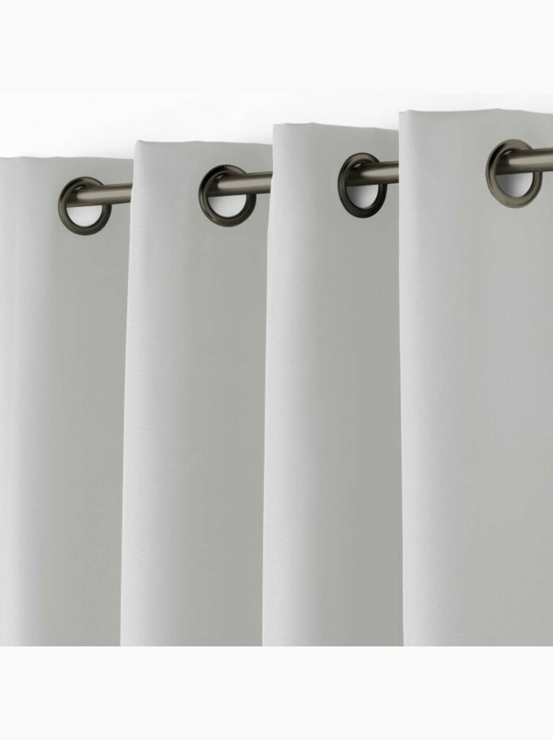 Rideau à œillets – polyester uni - Spécial petite hauteur - Essentiel Gris - Kiabi