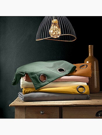 Rideau à œillets – polyester uni - Spécial petite hauteur - Essentiel