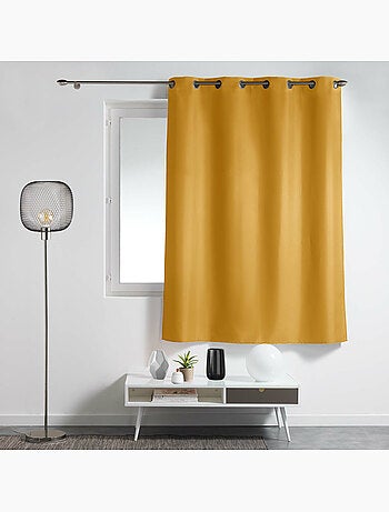 Rideau à œillets – polyester uni - Spécial petite hauteur - Essentiel