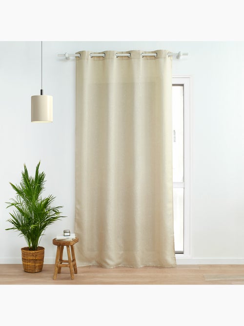 Rideau a oeillets polyester uni+fils metallises zeline - Kiabi