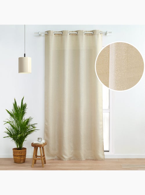 Rideau a oeillets polyester uni+fils metallises zeline - Kiabi