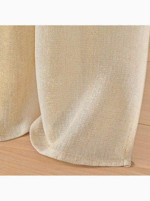 Rideau a oeillets polyester uni+fils metallises zeline - Kiabi
