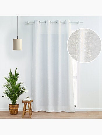 Rideau a oeillets polyester uni+fils metallises zeline