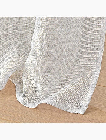 Rideau a oeillets polyester uni+fils metallises zeline