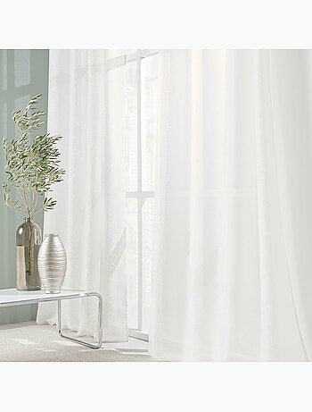 Rideau a oeillets polyester uni+fils metallises zeline