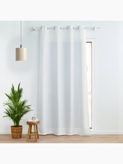 Rideau a oeillets polyester uni+fils metallises zeline - Kiabi