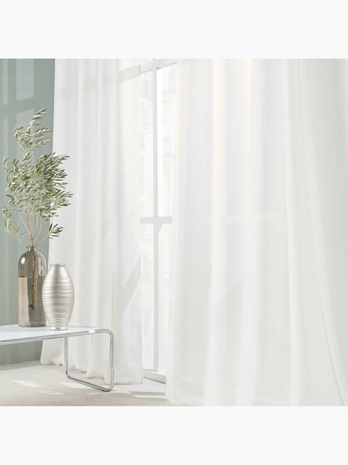 Rideau a oeillets polyester uni+fils metallises zeline - Kiabi