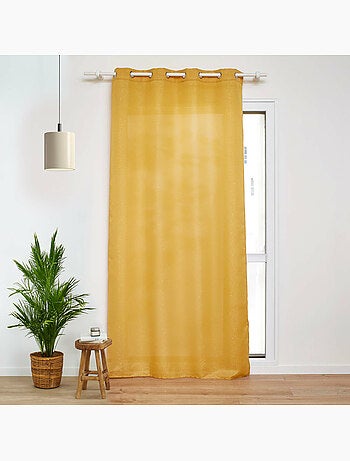 Rideau a oeillets polyester uni+fils metallises zeline