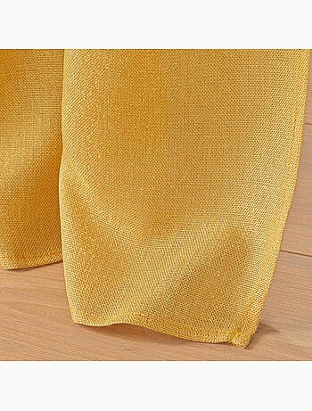 Rideau a oeillets polyester uni+fils metallises zeline