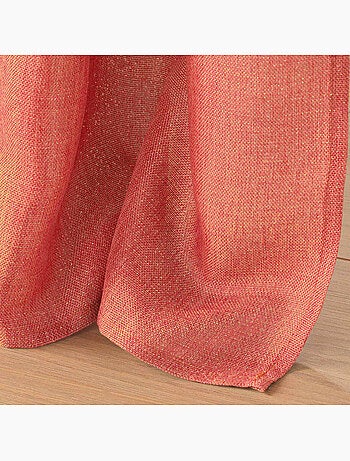 Rideau a oeillets polyester uni+fils metallises zeline