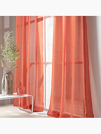 Rideau a oeillets polyester uni+fils metallises zeline