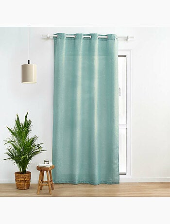 Rideau a oeillets polyester uni+fils metallises zeline